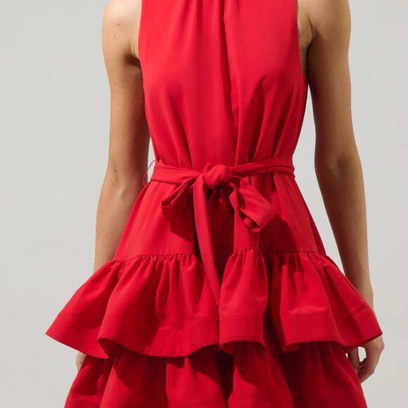Sugarlips Red Ruffle Dress - Picture 1 of 11